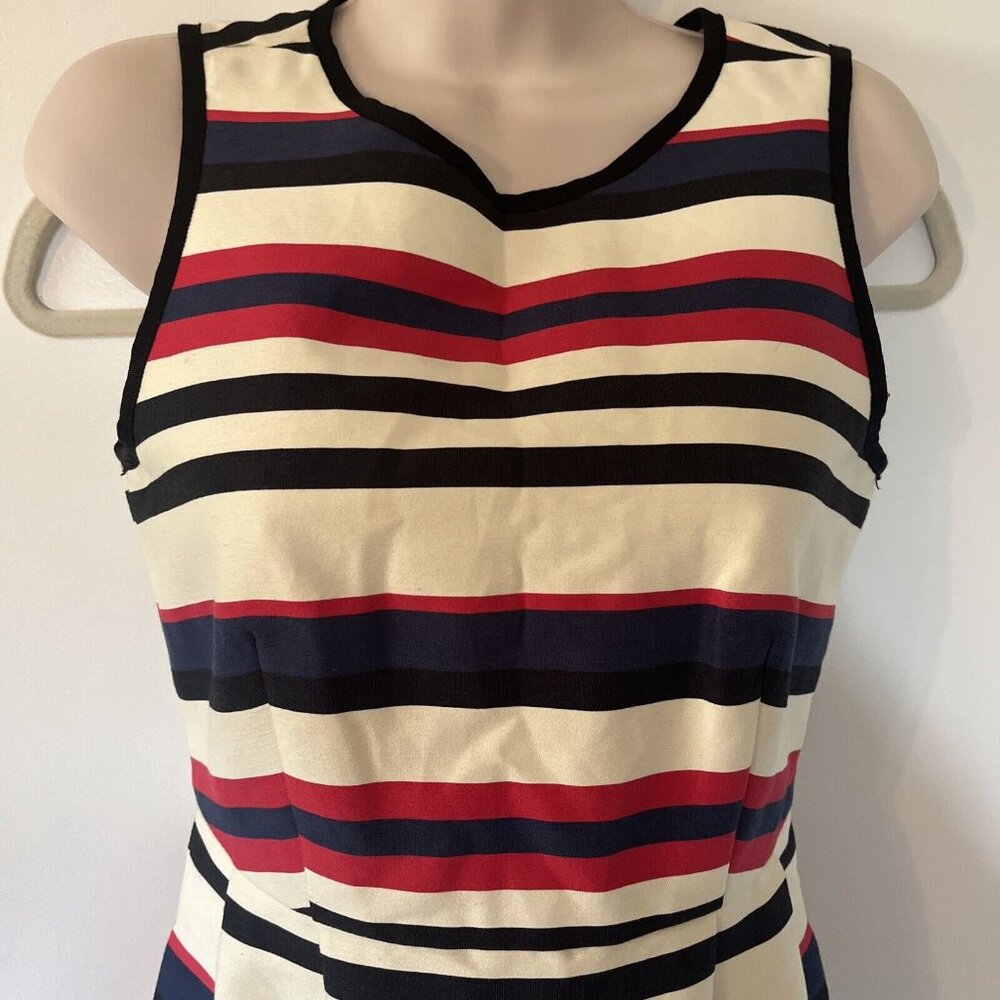 J. Crew Striped Dress Size 0 Sleeveless Red White Blue